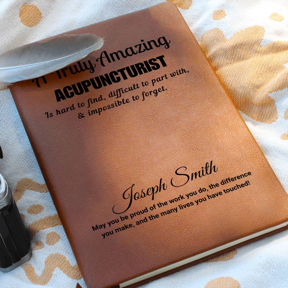 Personalized Acupuncturist Gift Vegan Leather Journal – view 10