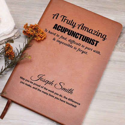 Personalized Acupuncturist Gift Vegan Leather Journal