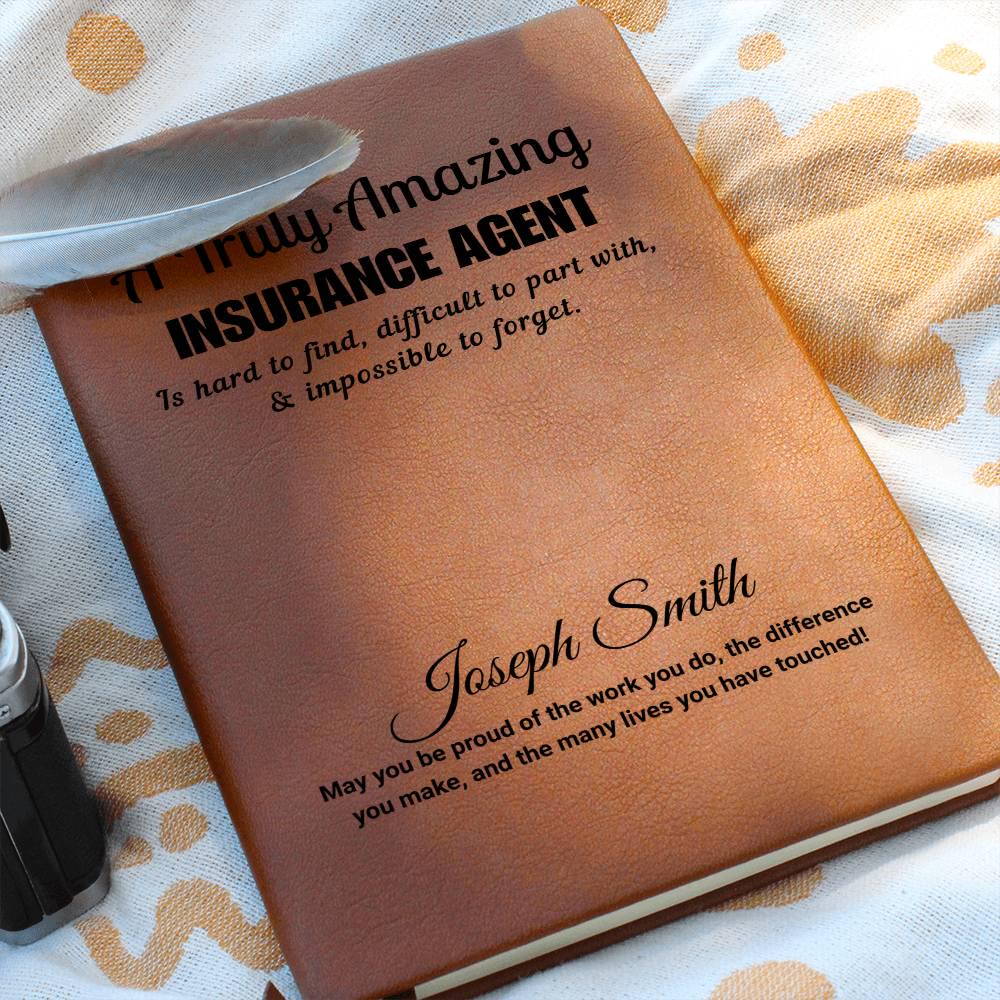 Personalized Insurance Agent Vegan Leather Journal – Gift for Life – view 7