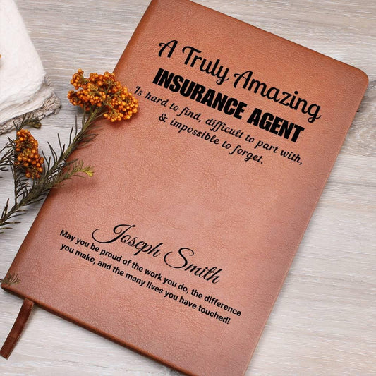 Personalized Insurance Agent Vegan Leather Journal – Gift for Life