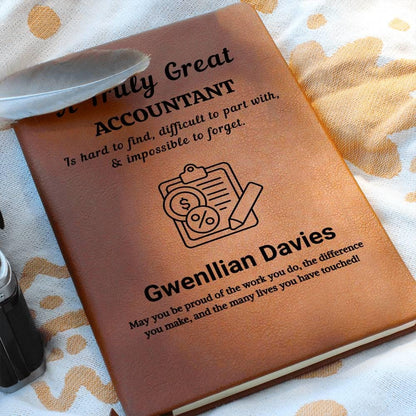 Personalized Accountant Gift Vegan Leather Journal – Gift for CPA – view 3