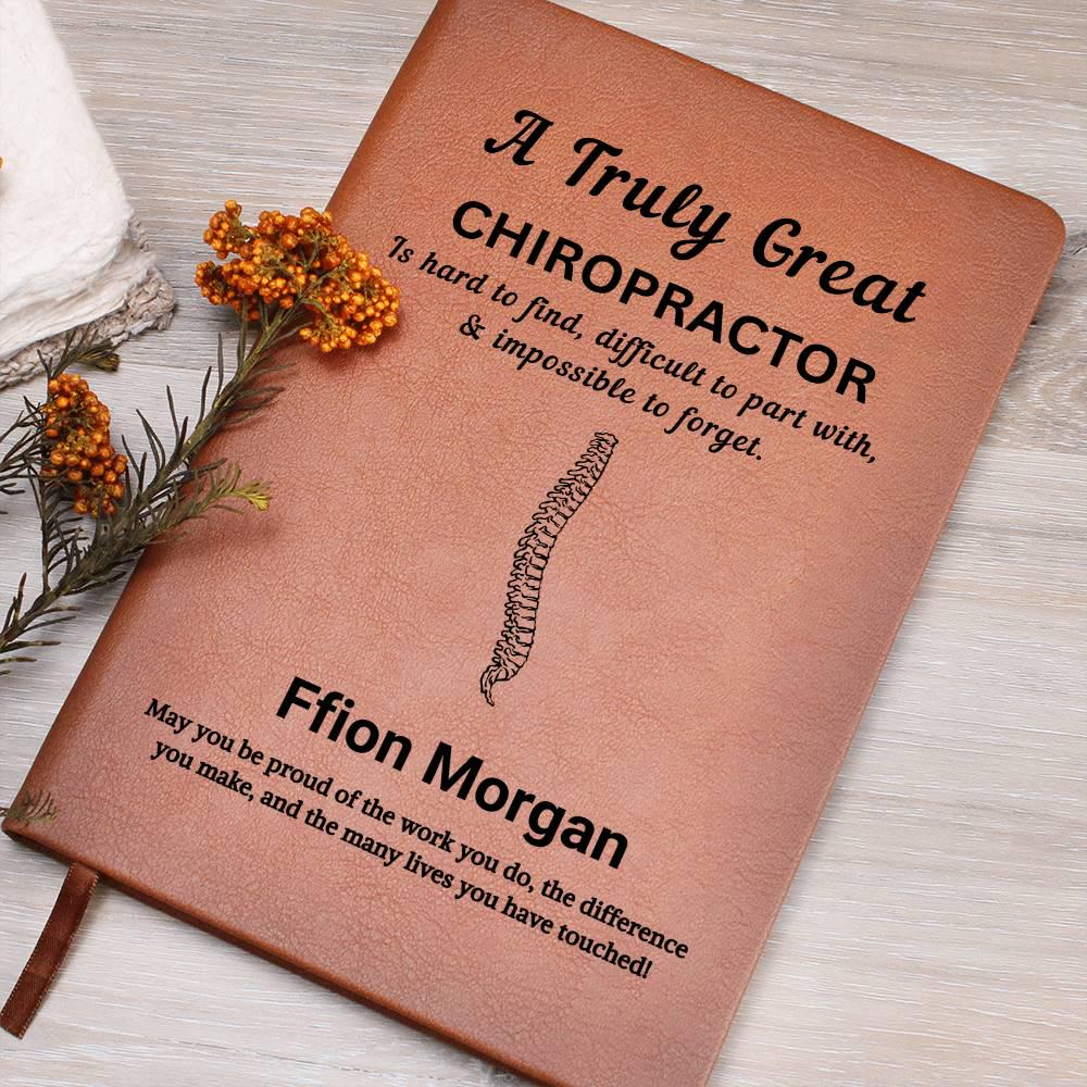 Personalized Chiropractor Gift Vegan Leather Journal – Thank You Gift
