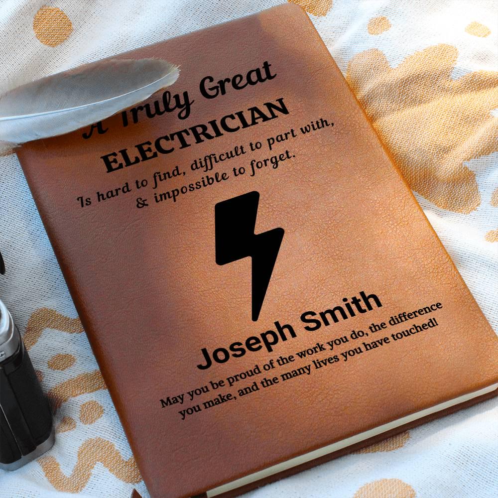 Personalized Electrician Gift Vegan Leather Journal – Engineer – view 7