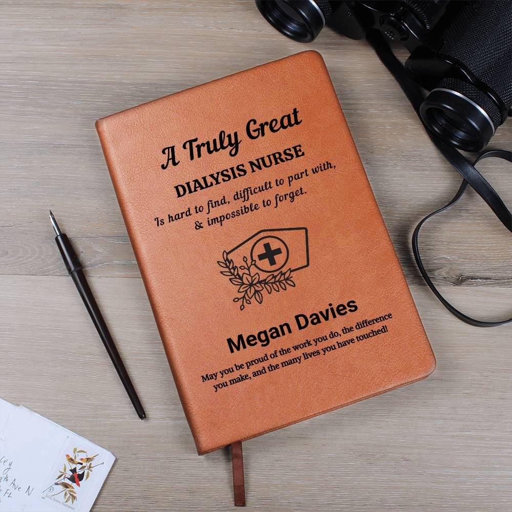 Dialysis Nurse Personalized Vegan Leather Journal – Nurse Birthday – view 8