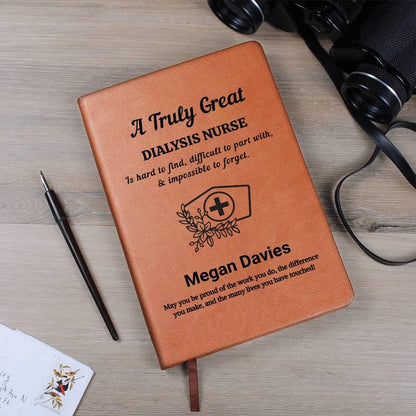 Dialysis Nurse Personalized Vegan Leather Journal – Nurse Birthday – view 8