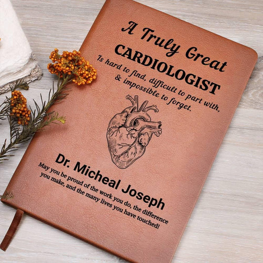 Cardiologist Personalized Vegan Leather Journal – Heart Doctor Gift