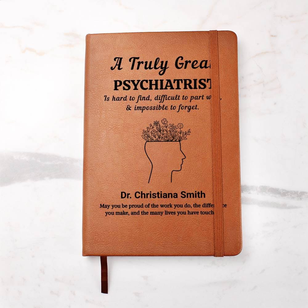 Psychiatrist Personalized Vegan Leather Journal – New Psychiatrist – view 2
