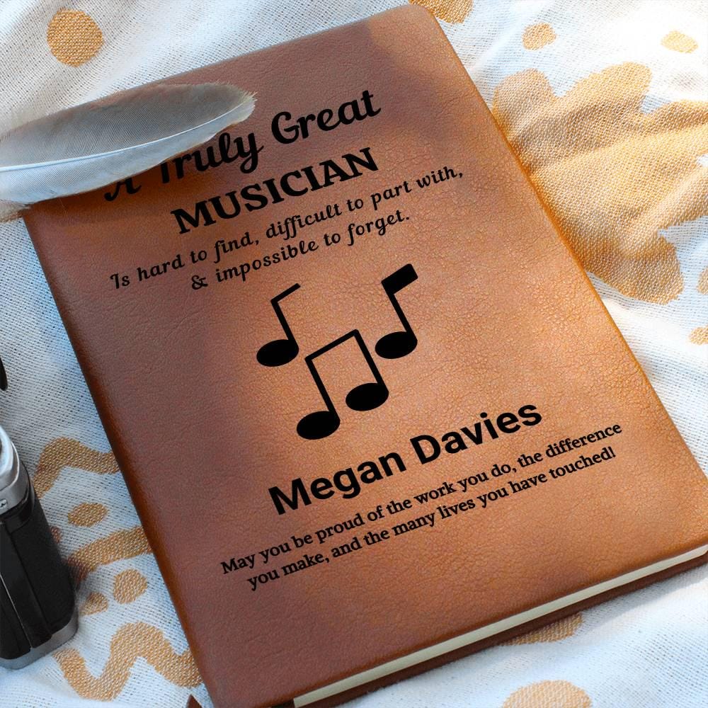 Musician Gift Personalized Vegan Leather Journal – Musician Graduation – view 2