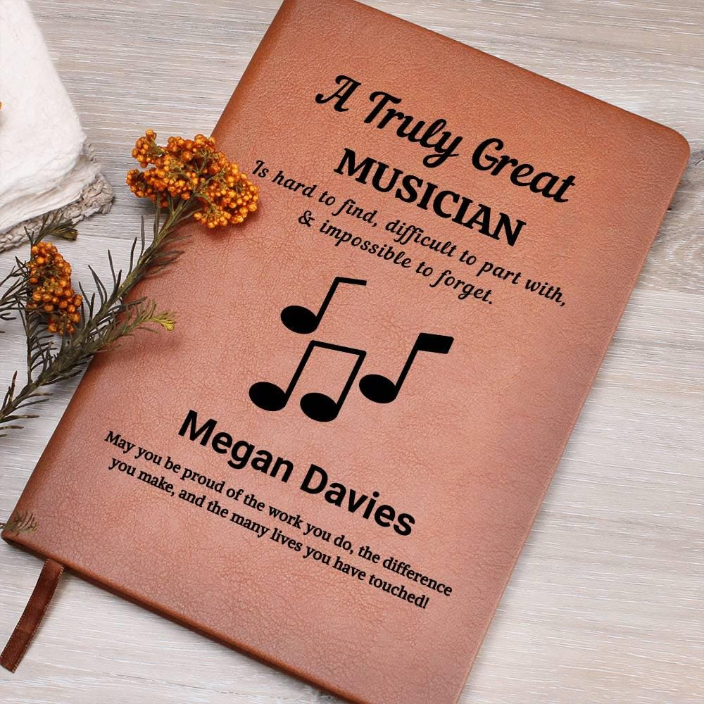 Musician Gift Personalized Vegan Leather Journal – Musician Graduation