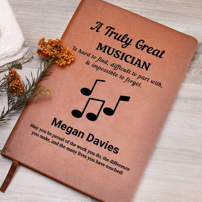 Musician Gift Personalized Vegan Leather Journal – Musician Graduation