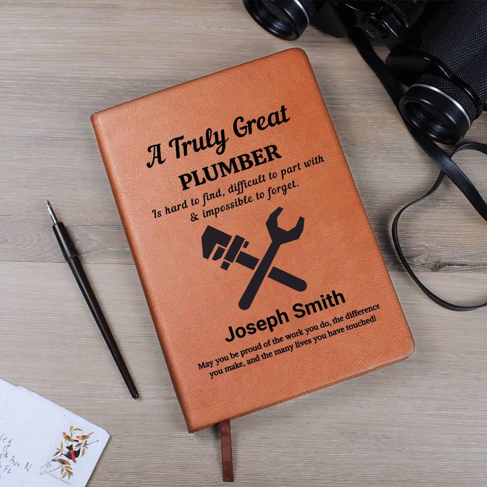 Plumber Gift Personalized Leather Journal – Plumbing gifts Dad – view 7