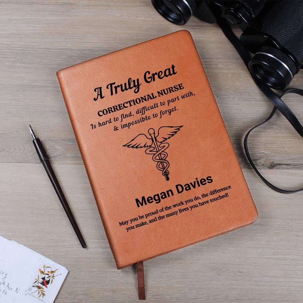 Personalized Correctional Nurse Gift Vegan Leather Journal – Prison – view 9