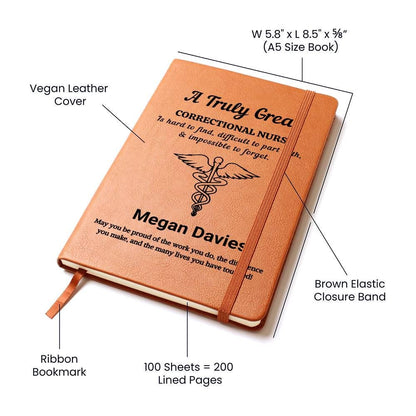 Personalized Correctional Nurse Gift Vegan Leather Journal – Prison – view 3