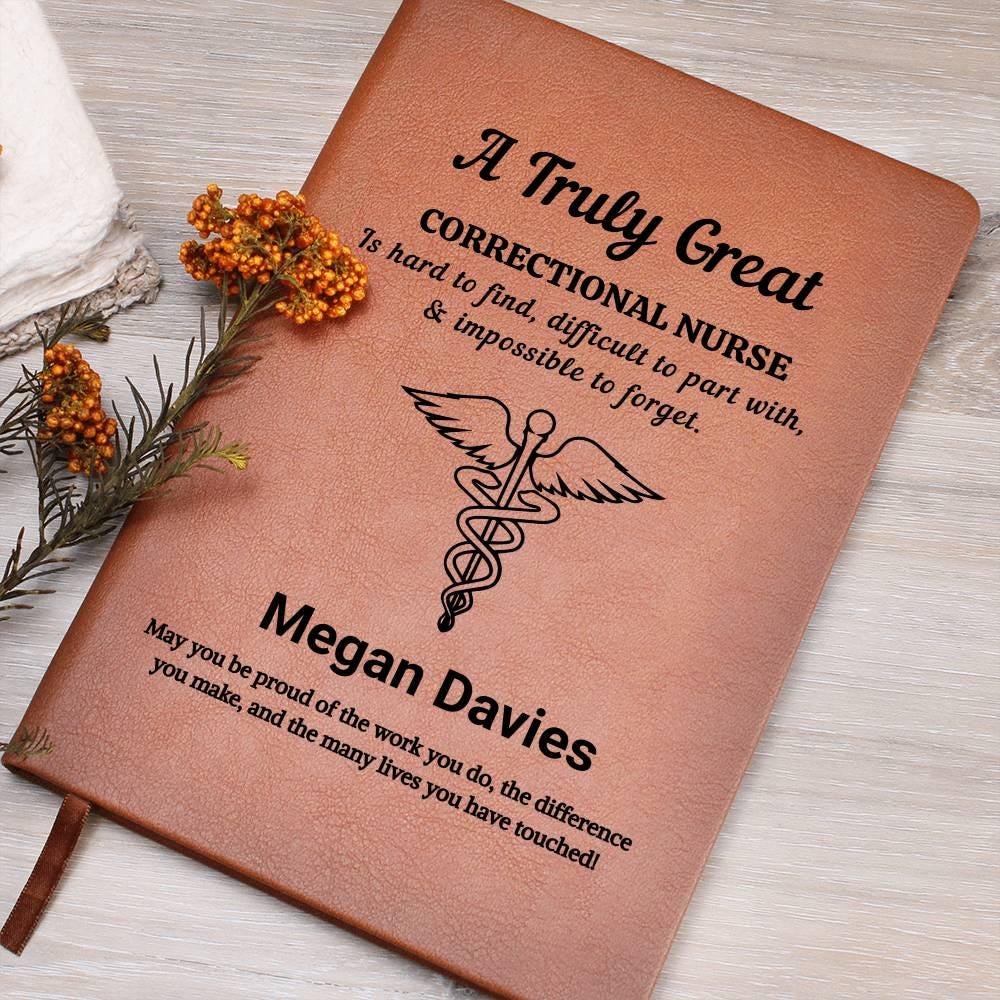 Personalized Correctional Nurse Gift Vegan Leather Journal – Prison