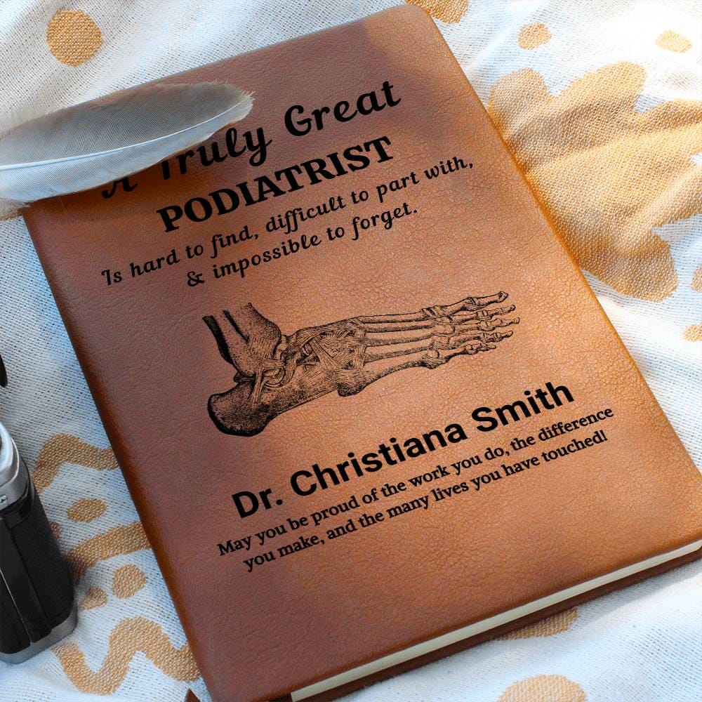 Podiatrist Gift Personalized Vegan Leather Journal – New Podiatrist – view 7