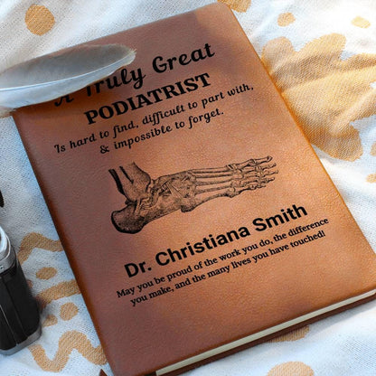 Podiatrist Gift Personalized Vegan Leather Journal – New Podiatrist – view 7