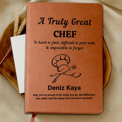 Chef Gift Personalized Vegan Leather Journal – Culinary Gifts – view 9