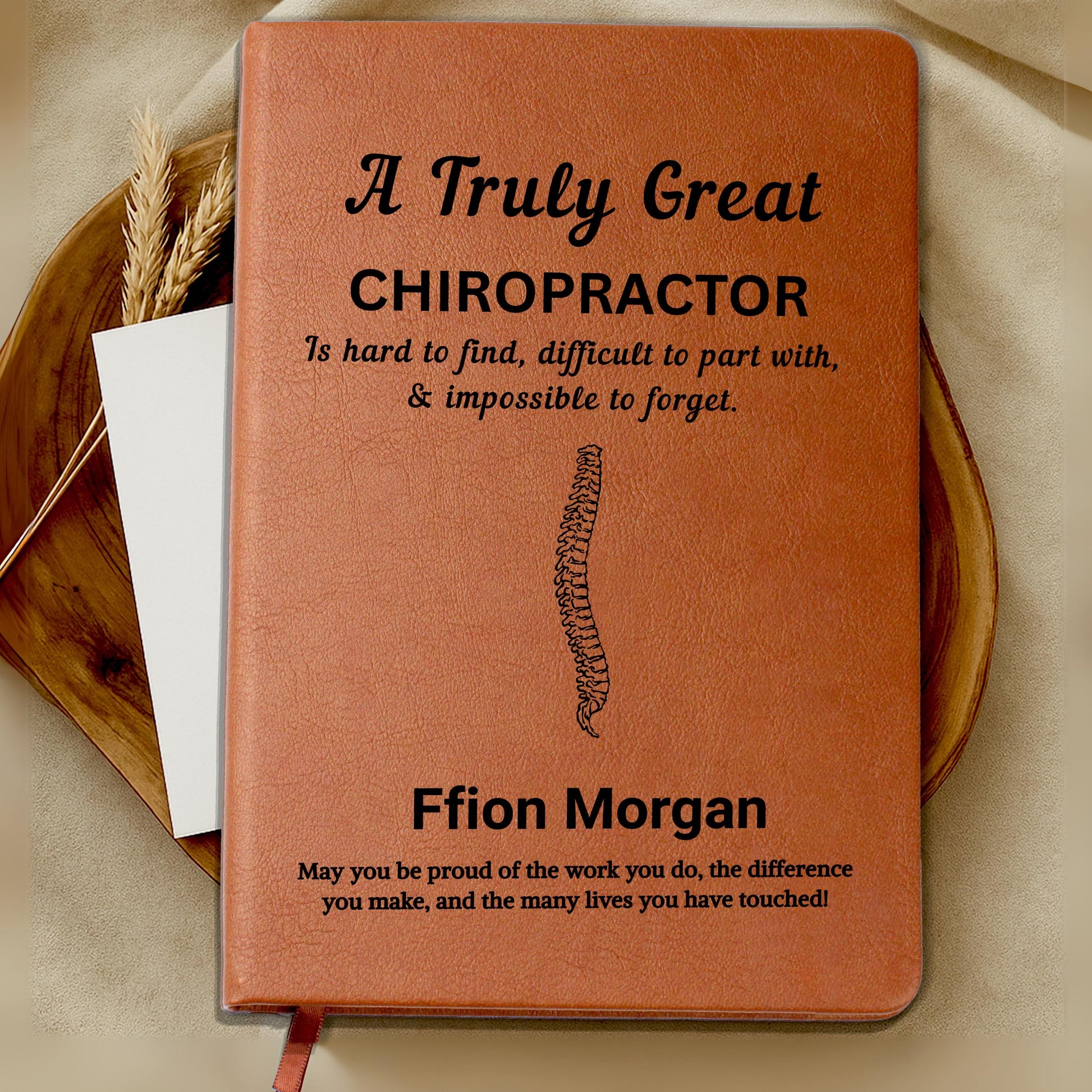 Personalized Chiropractor Gift Vegan Leather Journal – Thank You Gift – view 9