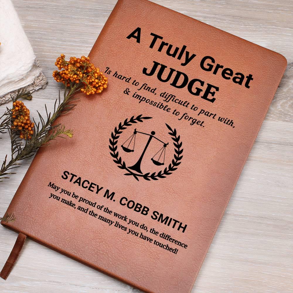 Personalized Judge Gift Leather Journal – Custom Judge Retirement Gift