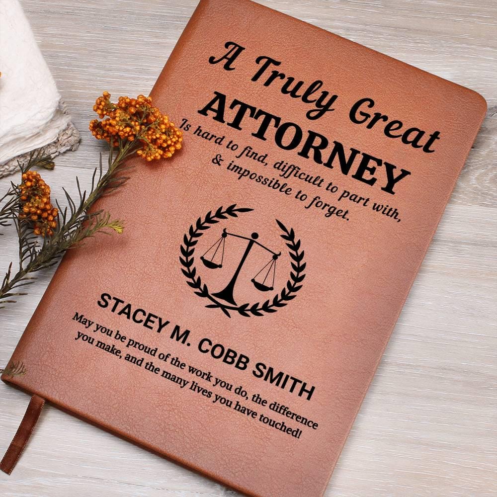 Personalized Attorney Gift – Gift for Attorney Vegan Leather Journal