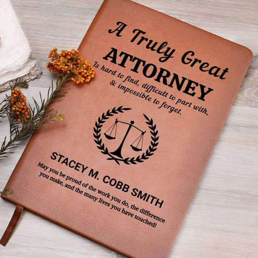 Personalized Attorney Gift – Gift for Attorney Vegan Leather Journal