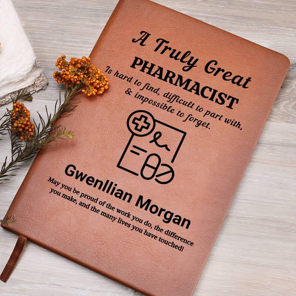 Personalized Pharmacist Gift Vegan Leather Journal – Birthday Gift
