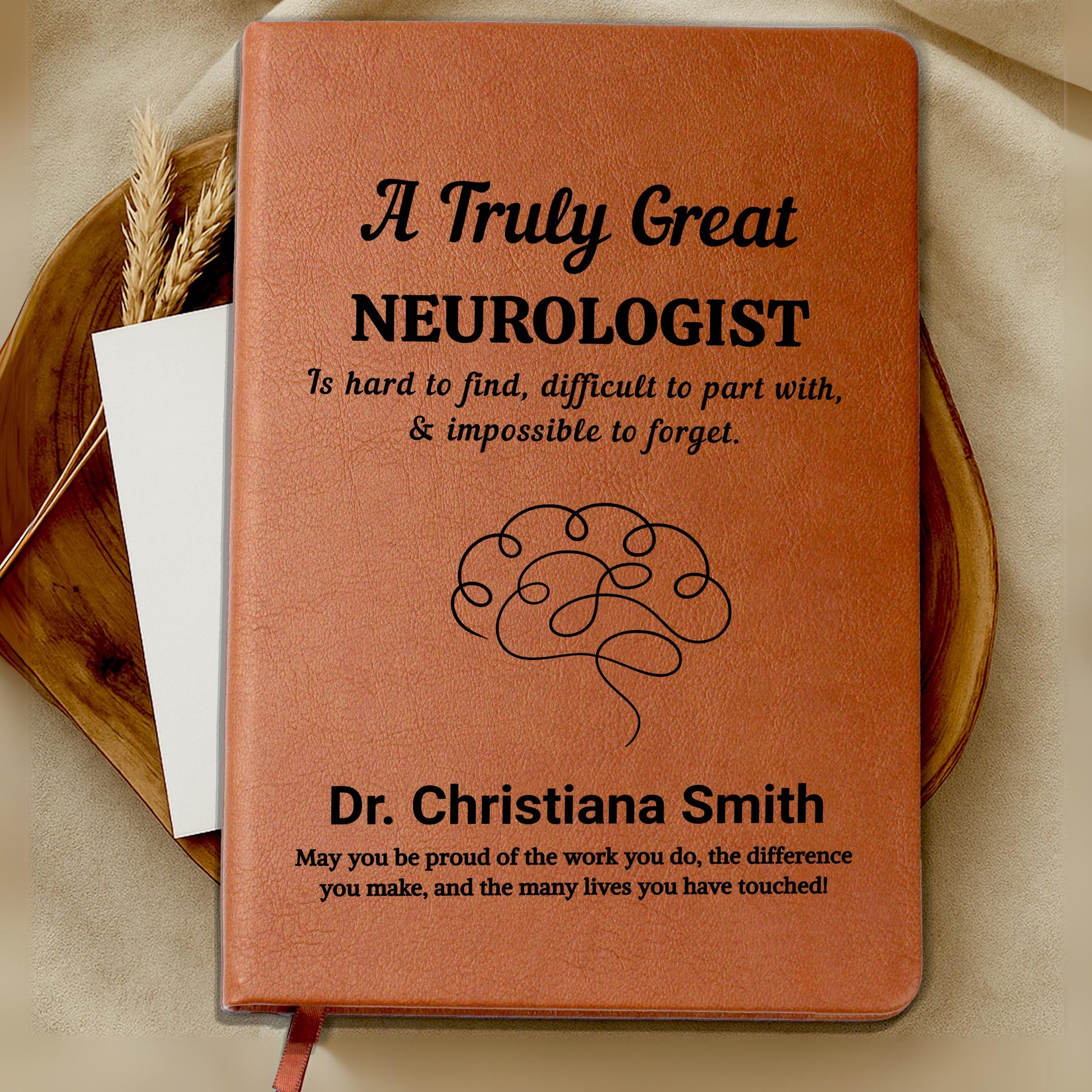 Personalized Neurologist Gift Vegan Leather Journal – Custom Gift – view 7