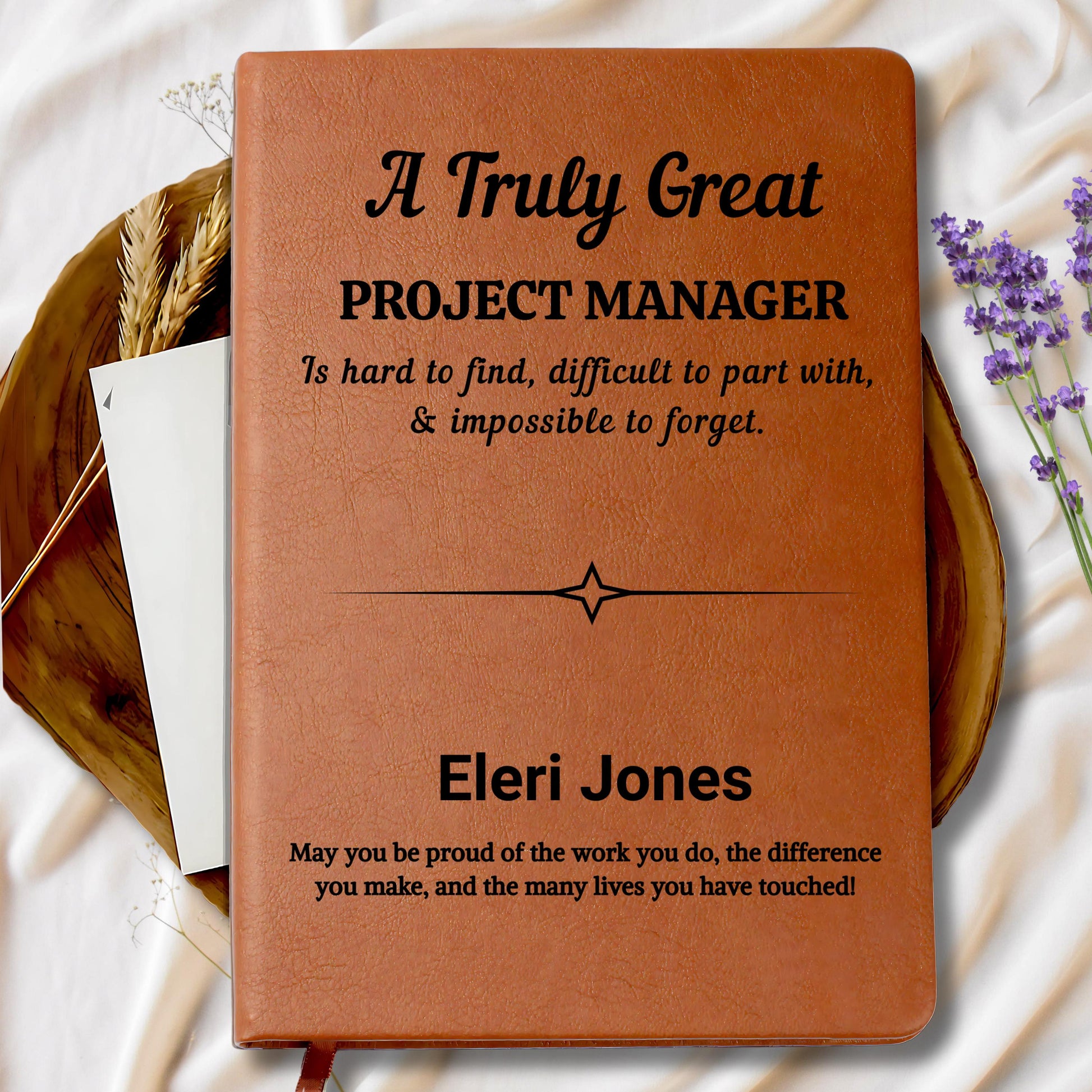 Project Manager Personalized Vegan Leather Journal – Thank you Gifts – view 9
