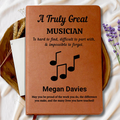 Musician Gift Personalized Vegan Leather Journal – Musician Graduation – view 9