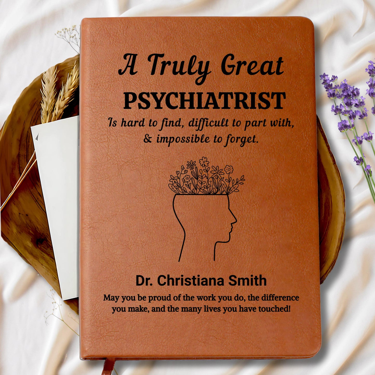Psychiatrist Personalized Vegan Leather Journal – New Psychiatrist – view 9