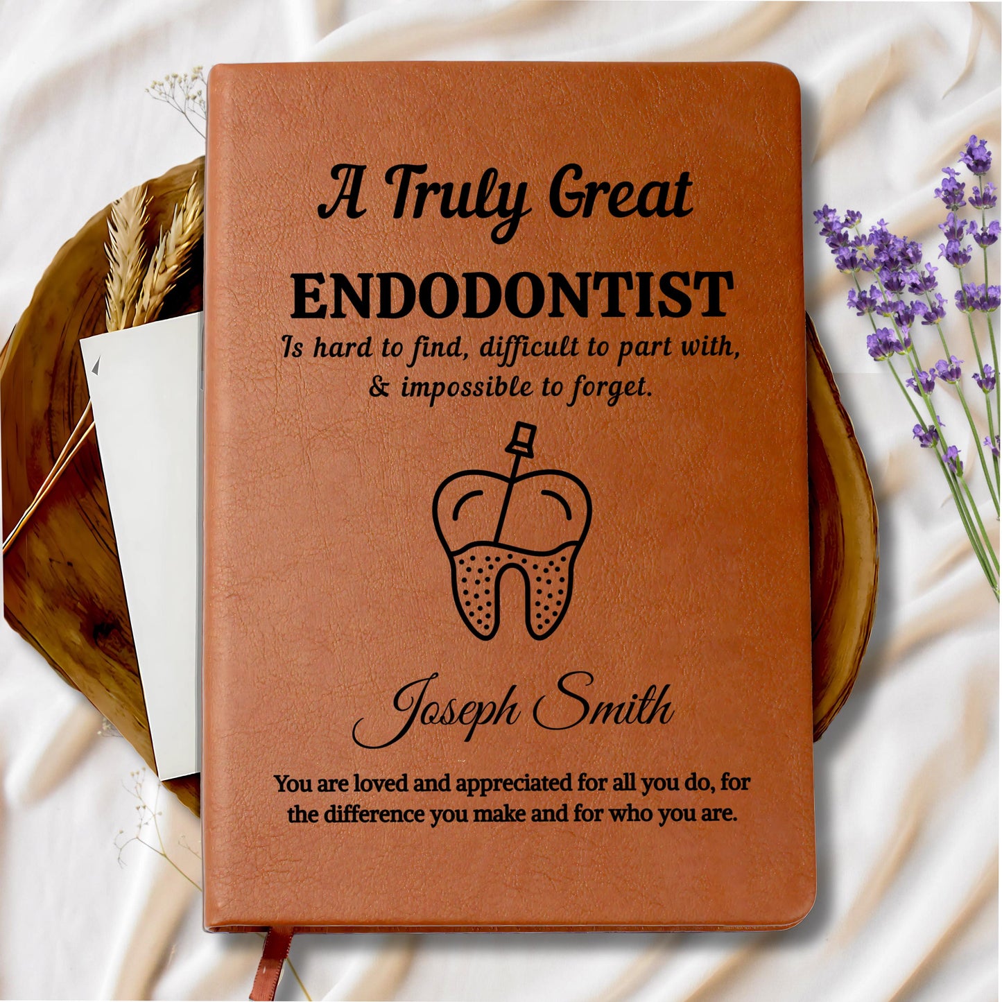 Personalized Endodontist Gift Leather Journal – or Appreciation Gift – view 9