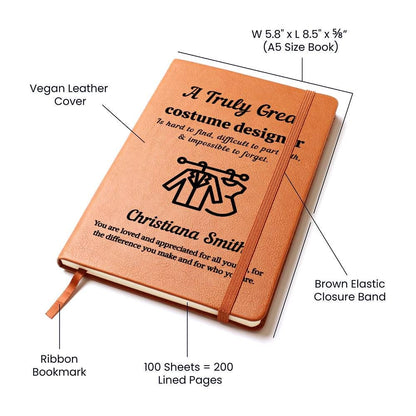 Costume Designer Gift Personalized Journal – Unique Fashion School – view 3