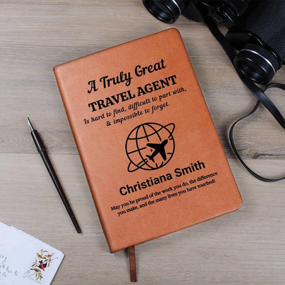 Travel Agent Gift Personalized Journal– Custom Travel Advisor – view 2