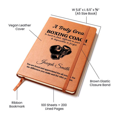 Boxing Coach Personalized Journal Gift – Appreciation – view 3