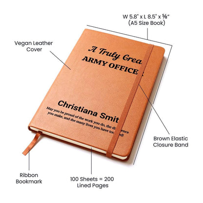 Army Officer Personalized Gift Leather Journal – Birthday – view 3