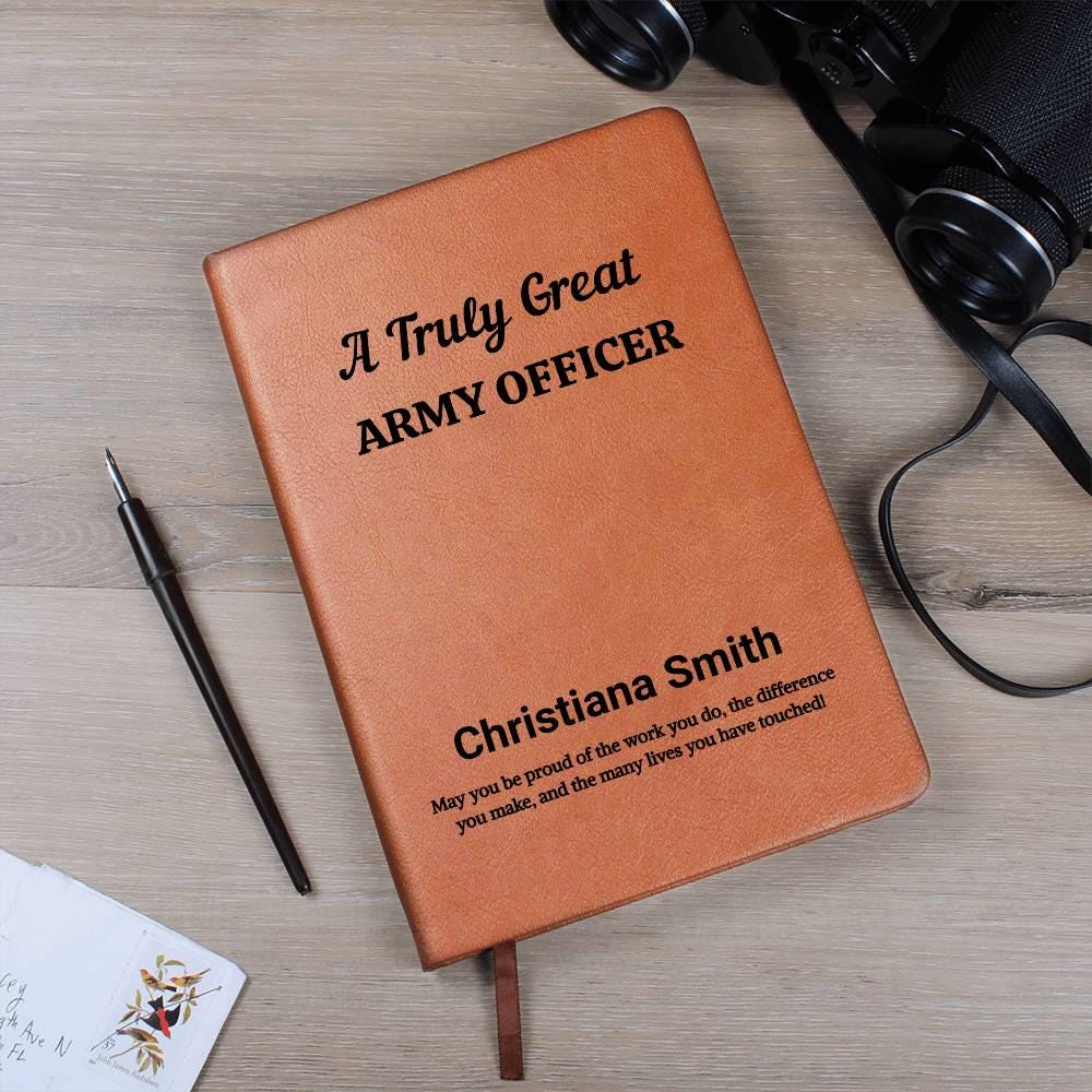 Army Officer Personalized Gift Leather Journal – Birthday – view 5