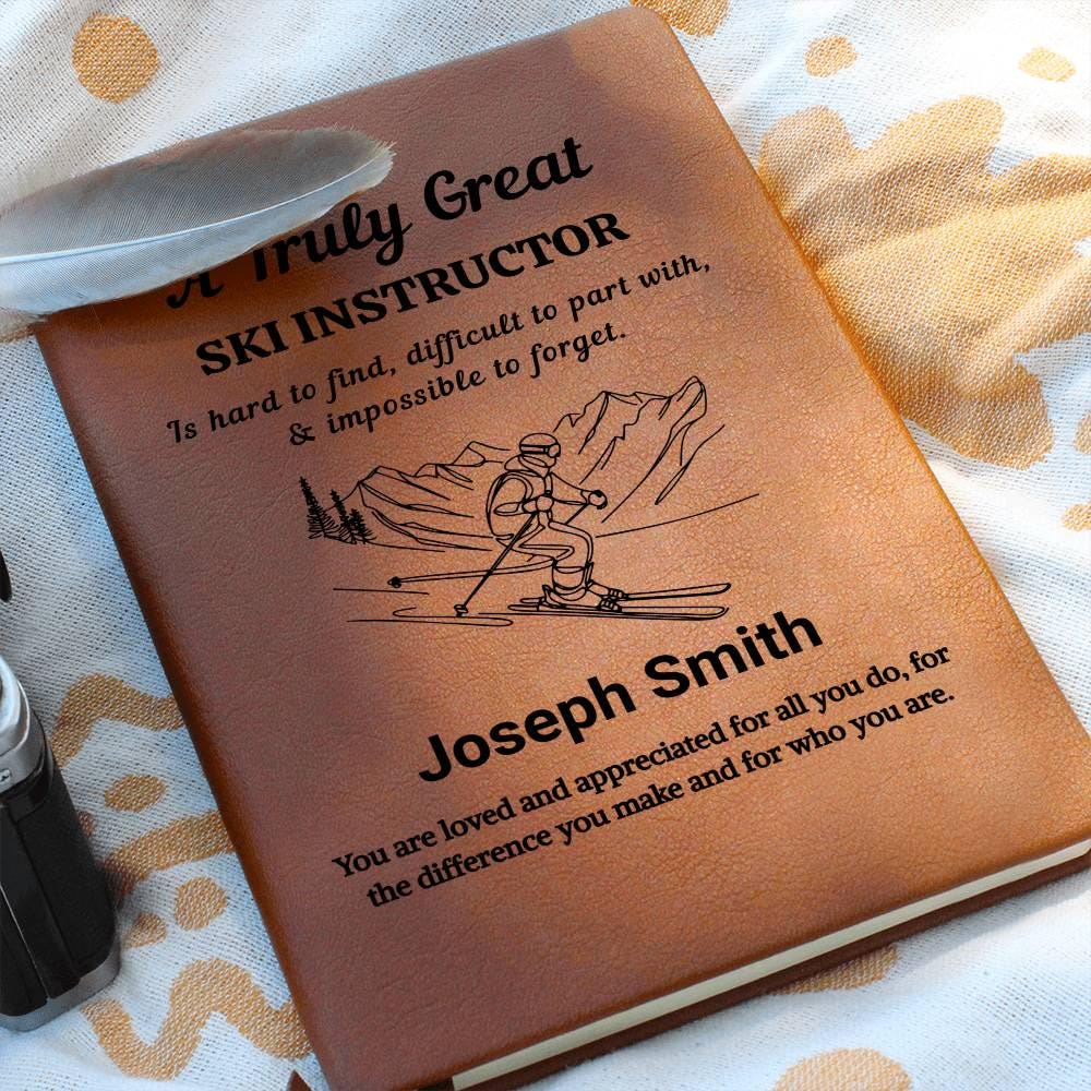 Ski Instructor Personalized Journal – Best Ski Trainer Thank You Gift – view 10