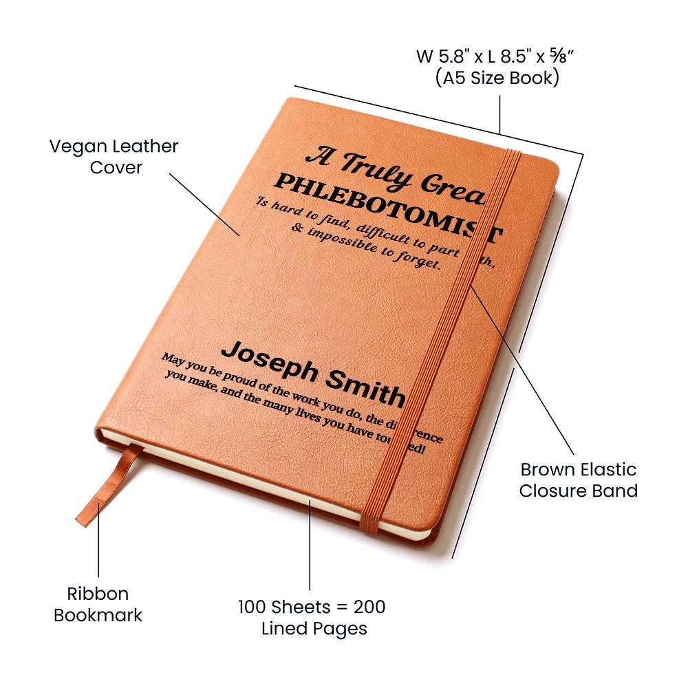 Phlebotomist Personalized Leather Journal – Phlebotomy Gift – view 4