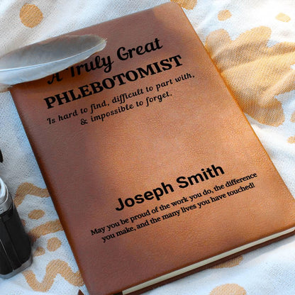 Phlebotomist Personalized Leather Journal – Phlebotomy Gift – view 10