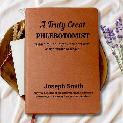 Phlebotomist Personalized Leather Journal – Phlebotomy Gift – view 9