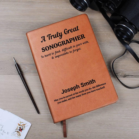 Sonographer Personalized Leather Journal – Ultrasound Tech Gift – view 2
