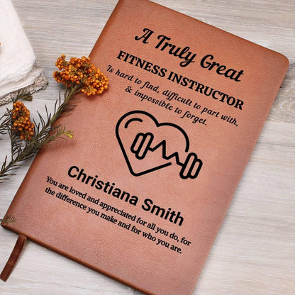 Fitness Instructor Personalized Leather Journal – Fitness Coach Gift