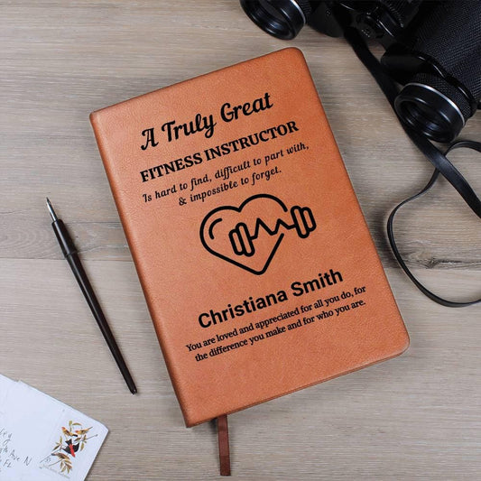 Fitness Instructor Personalized Leather Journal – Fitness Coach Gift – view 2