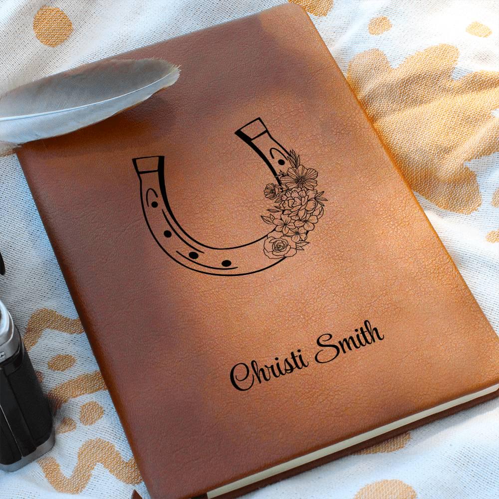 Horse Lover Gift Personalized Leather Journal – Gift for Equestrian – view 3