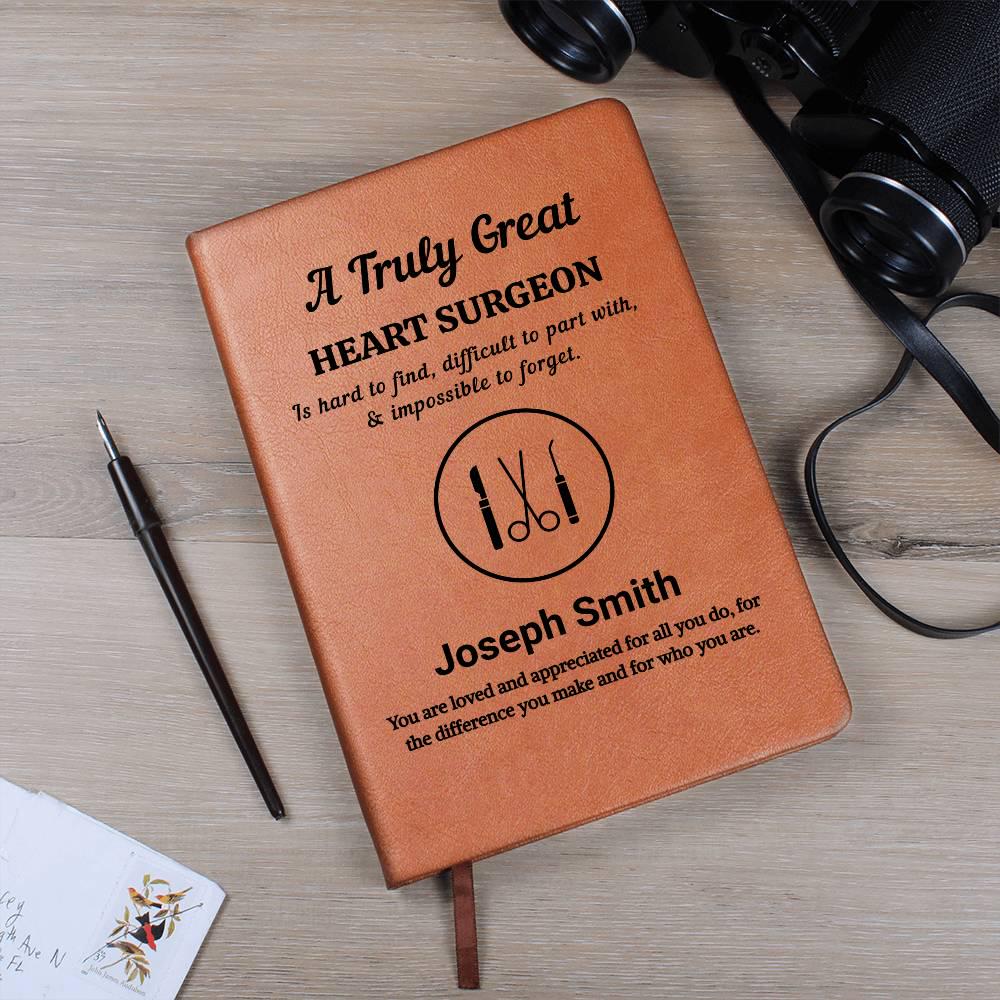 Heart Surgeon Personalized Leather Journal – Appreciation – view 2