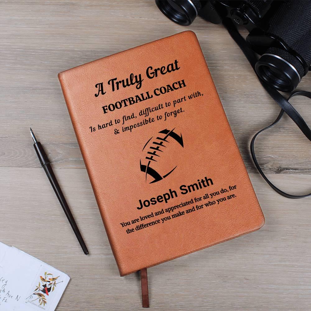 Football Coach Personalized Leather Journal – view 4