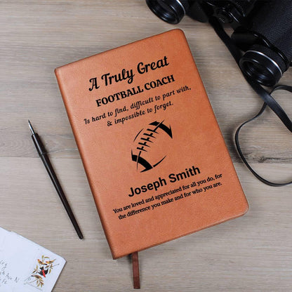 Football Coach Personalized Leather Journal – view 4