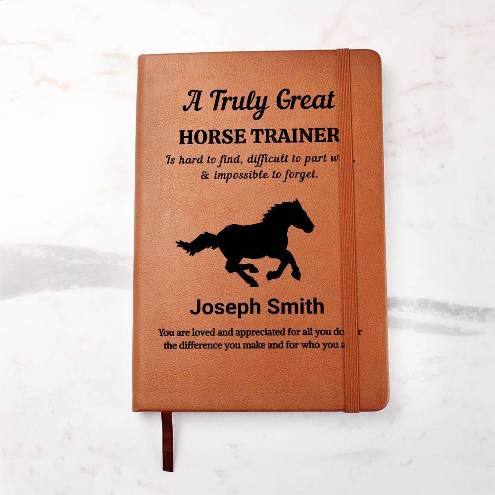 Horse Trainer Personalized Leather Journal – Horse Riding Instructor – view 7