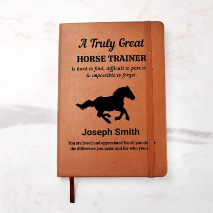 Horse Trainer Personalized Leather Journal – Horse Riding Instructor – view 7