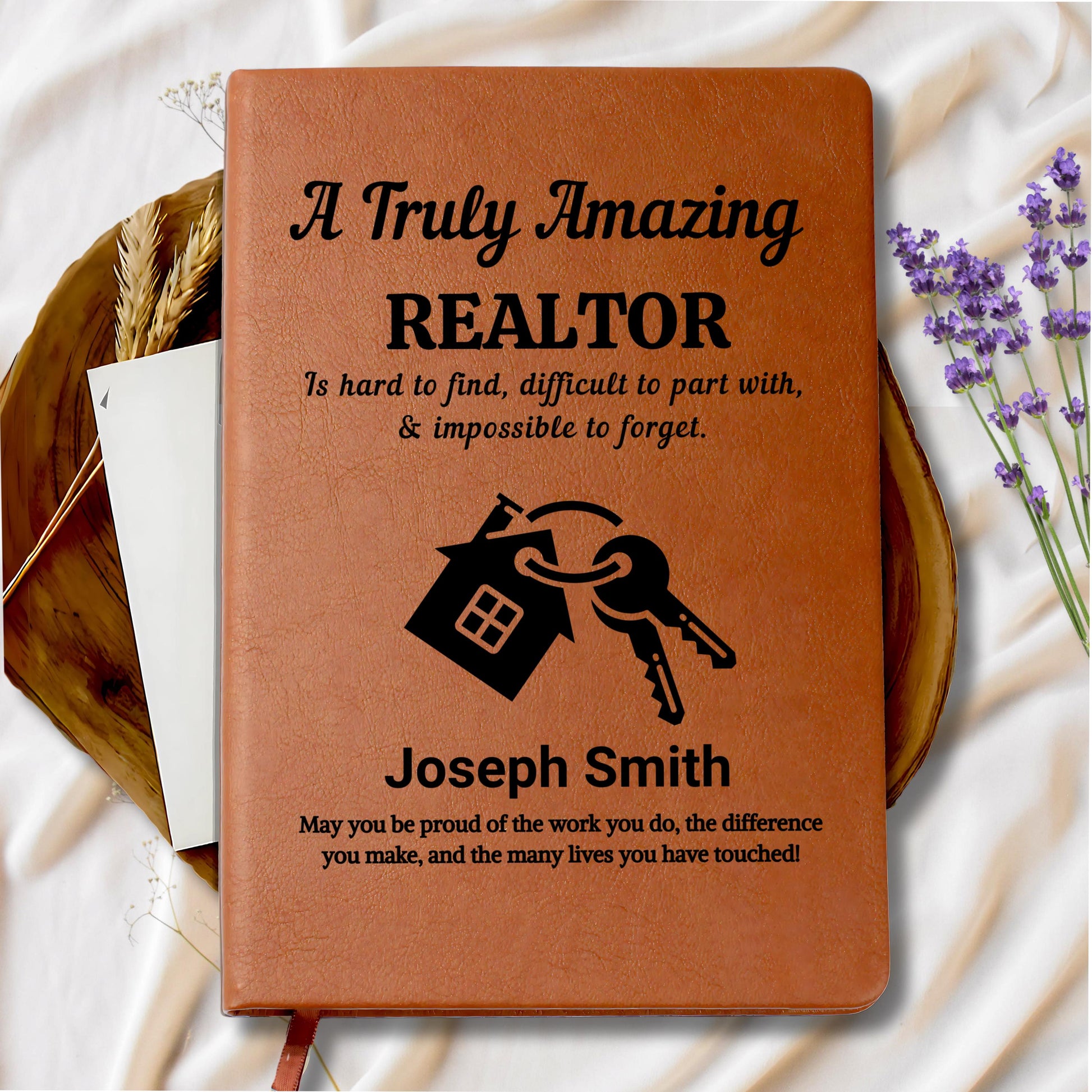 Realtor Personalized Leather Journal – Real Estate Agent Gift – view 8